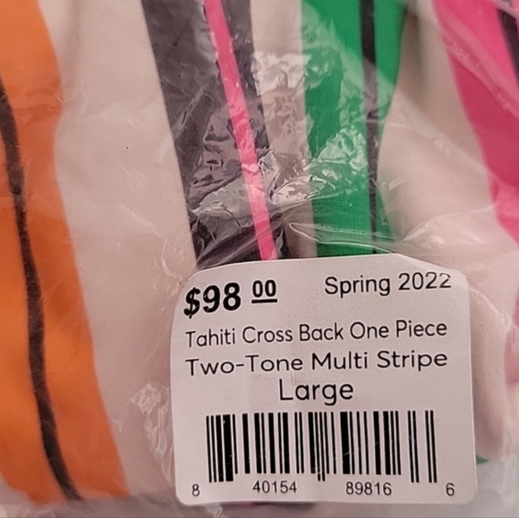 NWT Marine Layer Tahiti Cross Back One Piece Two-Tone Multi Stripe Swimming Suit - Picture 6 of 8